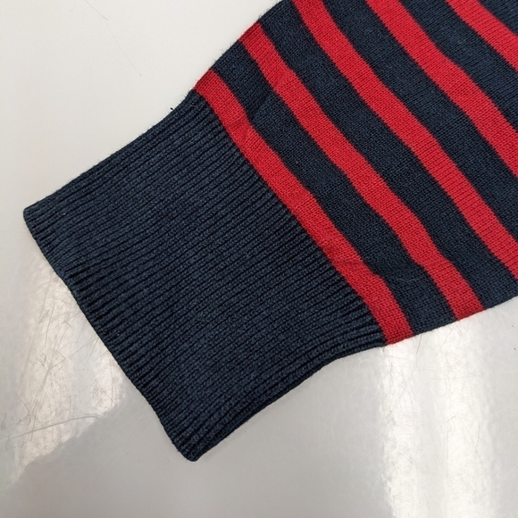 H&M women's navy and red striped crewneck sailor sweater size M - Picture 7 of 10